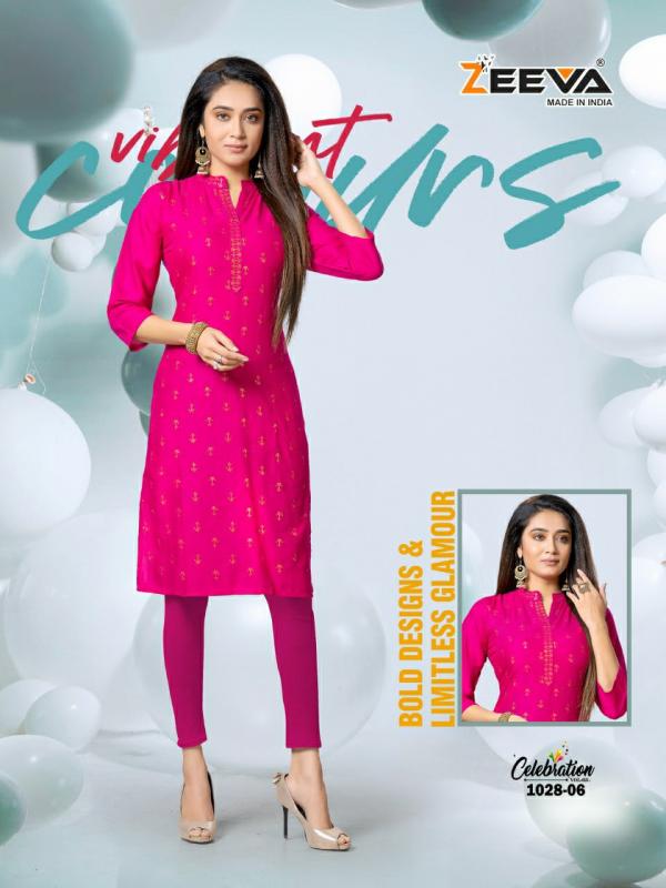 Zeeva Celebration Vol 3 Rayon Designer Kurti Collection